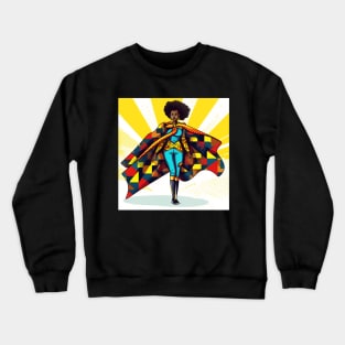 African Queen, Afro Superhero, Female Warrior, Black History Crewneck Sweatshirt